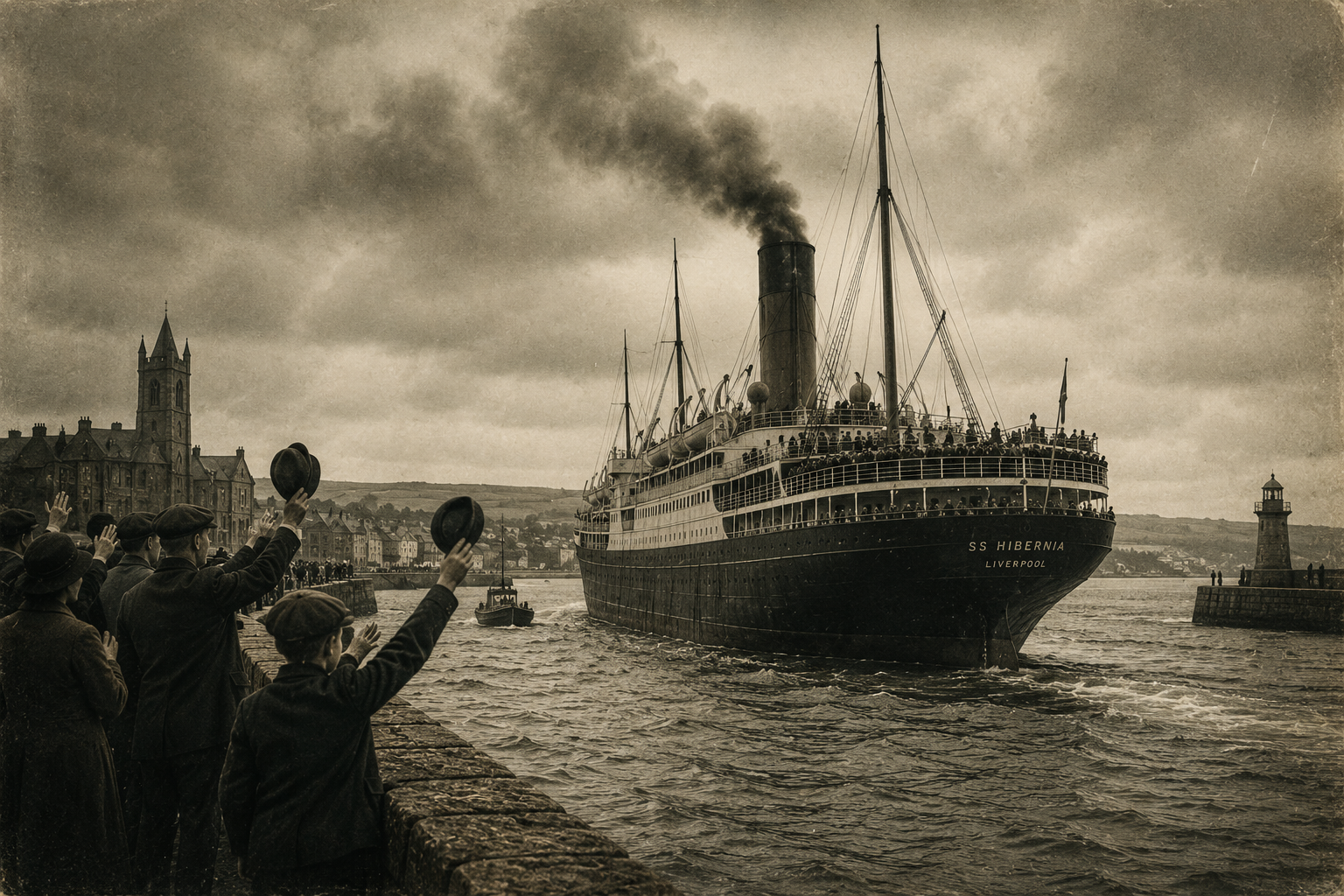 Old photograph of Irish emigrants