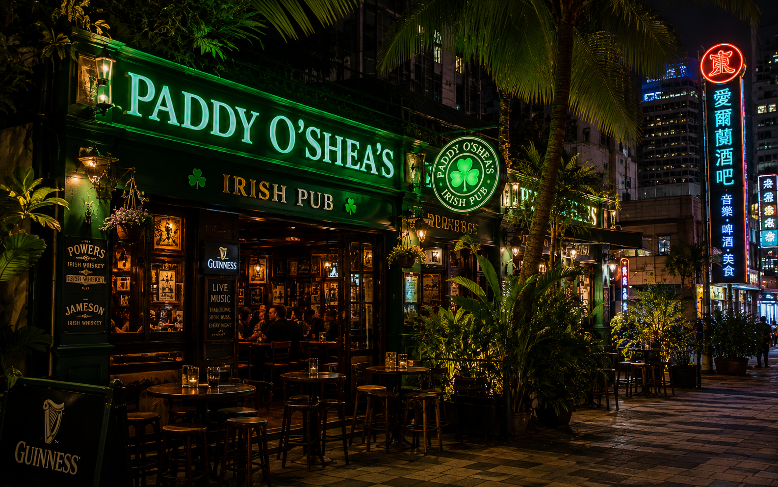 Irish pub signs from different cities